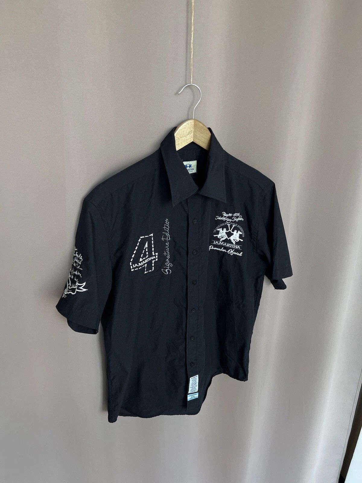 La Martina La Martina 4 Argentina Button Short Sleeve Black Size M Size US M / EU 48-50 / 2 - 5 Thumbnail