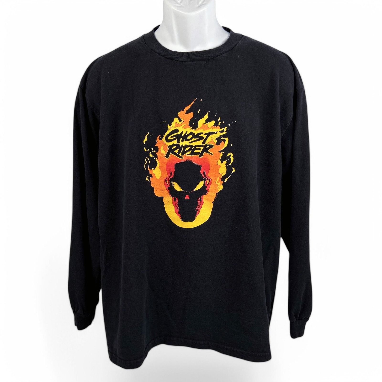 Marvel Comics Ghost Rider Long Sleeve T-Shirt 2000 Marvel Y2K Graphic Tee Size US L / EU 52-54 / 3 - 1 Thumbnail