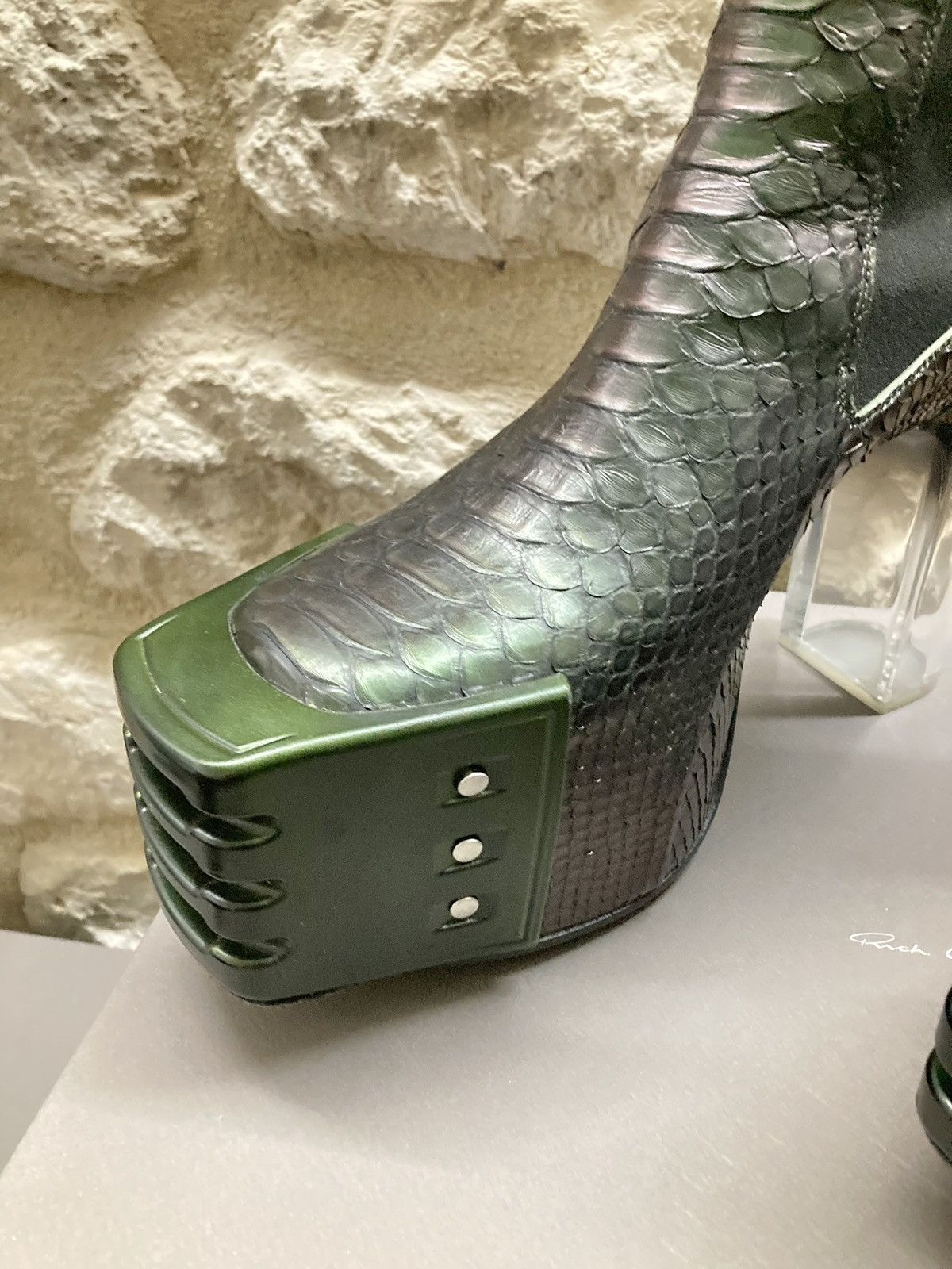 Rick Owens RICK OWENS Iridescent Python Platform Kiss Heels Size US 10 / EU 43 - 4 Thumbnail