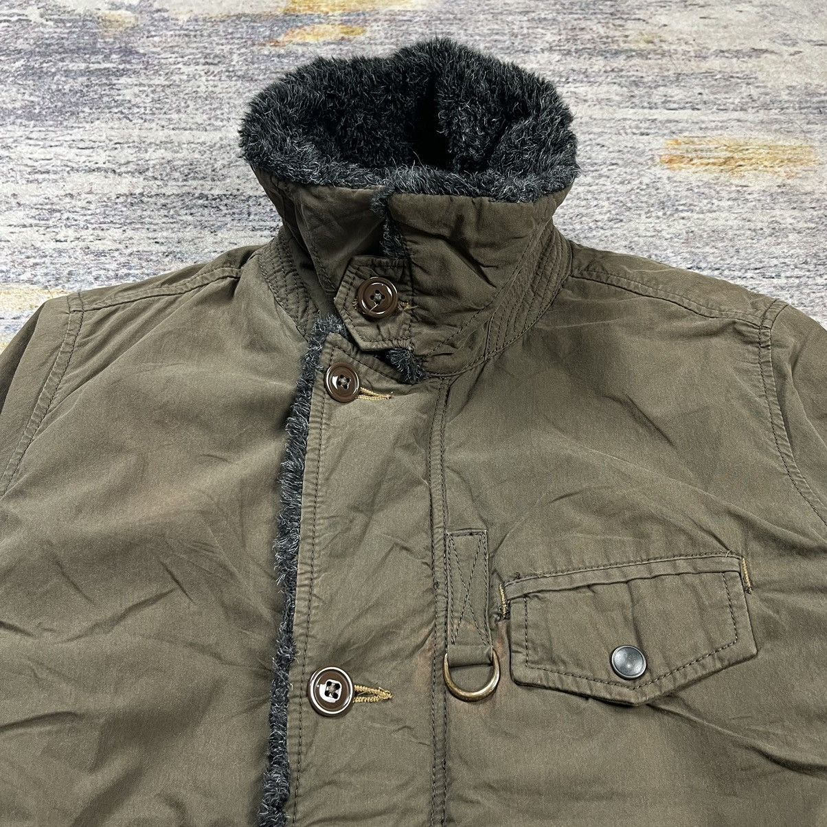 If Six Was Nine × Johnbull × Le Grande Bleu (L.G.B.) Vintage Johnbull military trim fur lined jacket Goa style Size US L / EU 52-54 / 3 - 3 Thumbnail