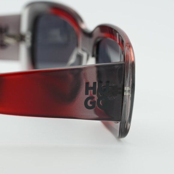 Hugo HUGO HG 1281/S 0268 IR Sunglasses Grey and Red Rectangle Size ONE SIZE - 4 Thumbnail