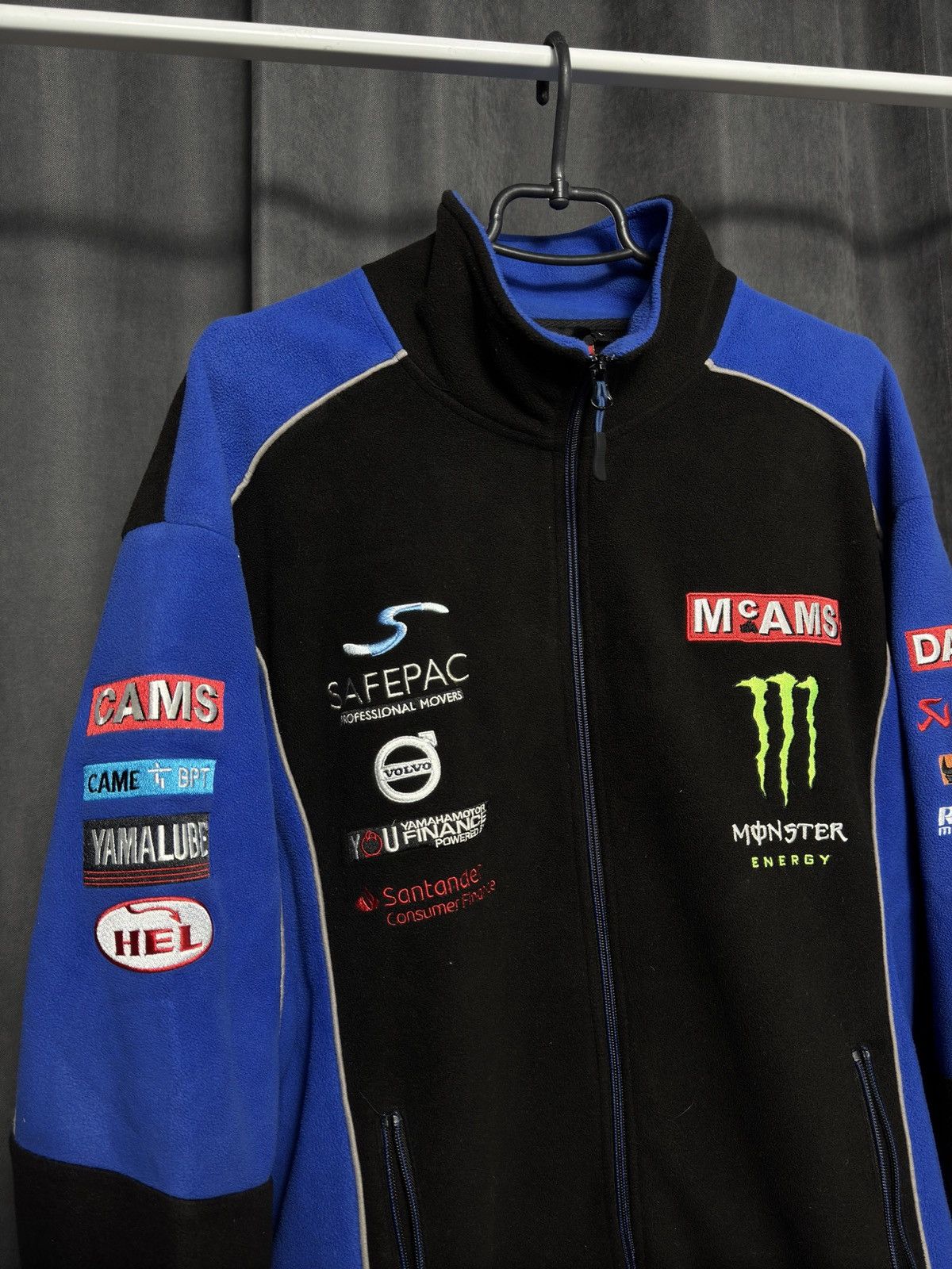 Japanese Brand × Vintage Rare Nascar Monster Energy Tech3 Racing Fleece Jacket Size US L / EU 52-54 / 3 - 3 Thumbnail