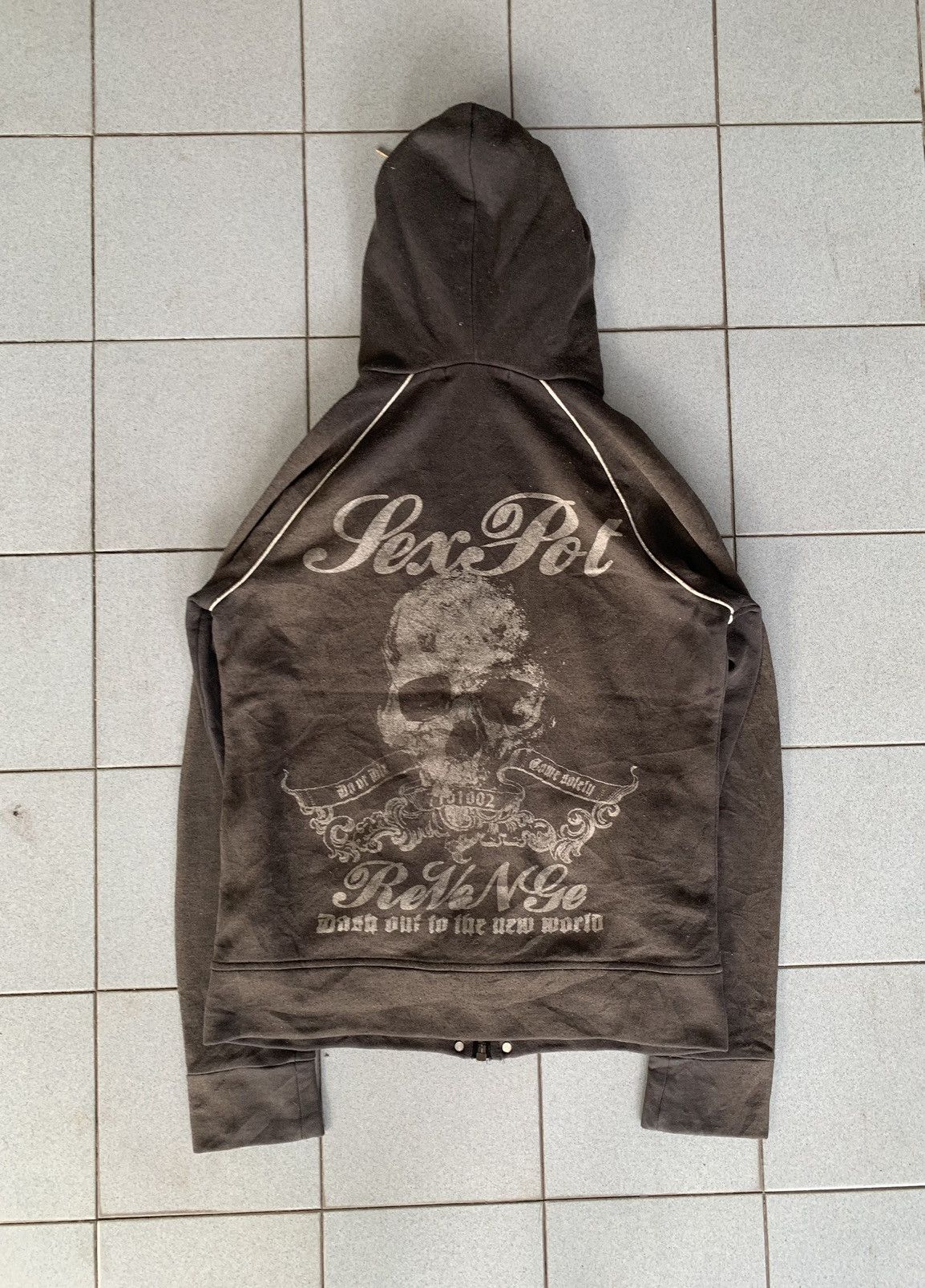 If Six Was Nine Sex Pot Revenge Punk Leather Hooded Patches Zipper Jacket Size US L / EU 52-54 / 3 - 10 Thumbnail