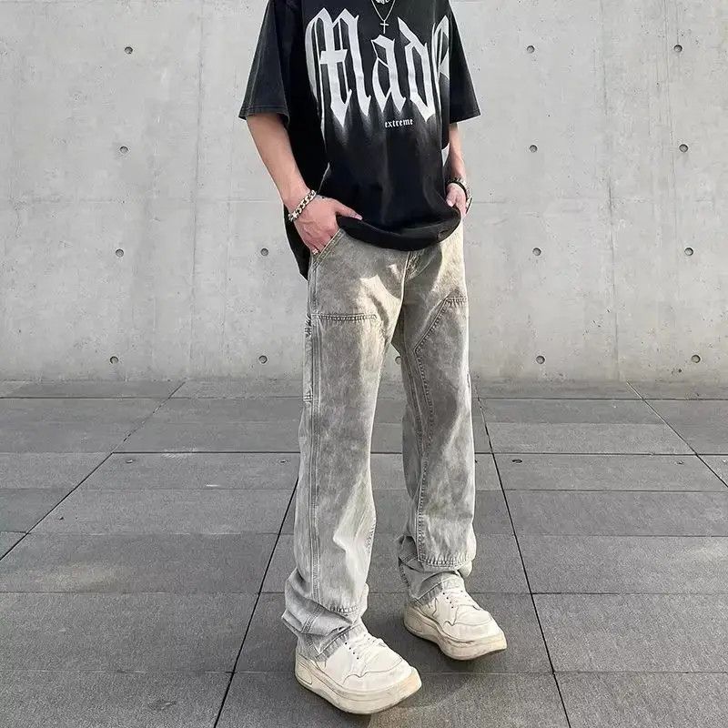 Japanese Brand Retro loose grey high street jeans Size US 32 / EU 48 - 1 Thumbnail
