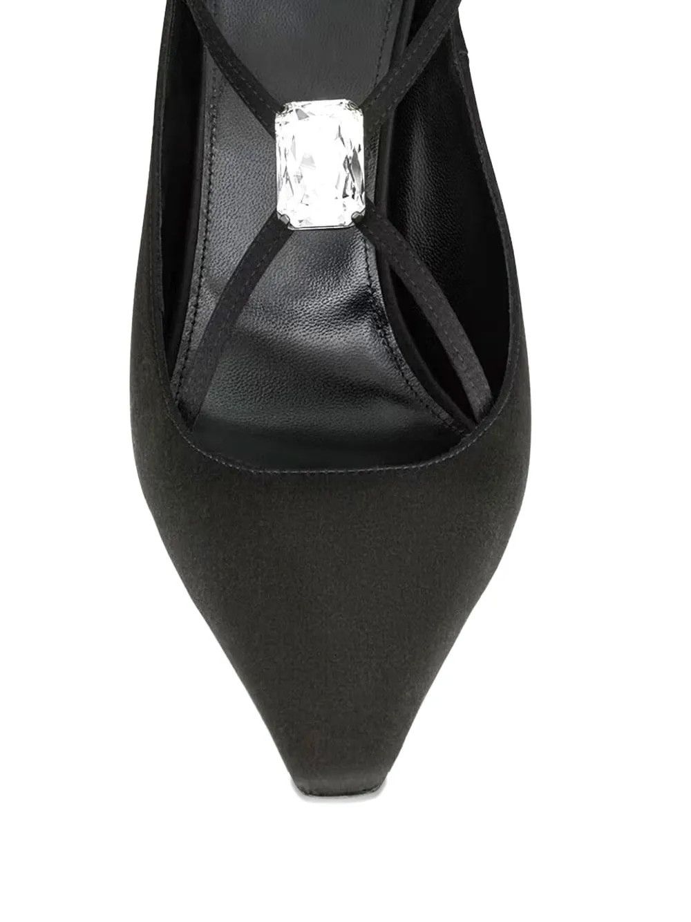Saint Laurent Paris o1bcso1str0426 Harlow Crystal Embellished Slingback in Black Size US 8 / IT 38 - 3 Thumbnail
