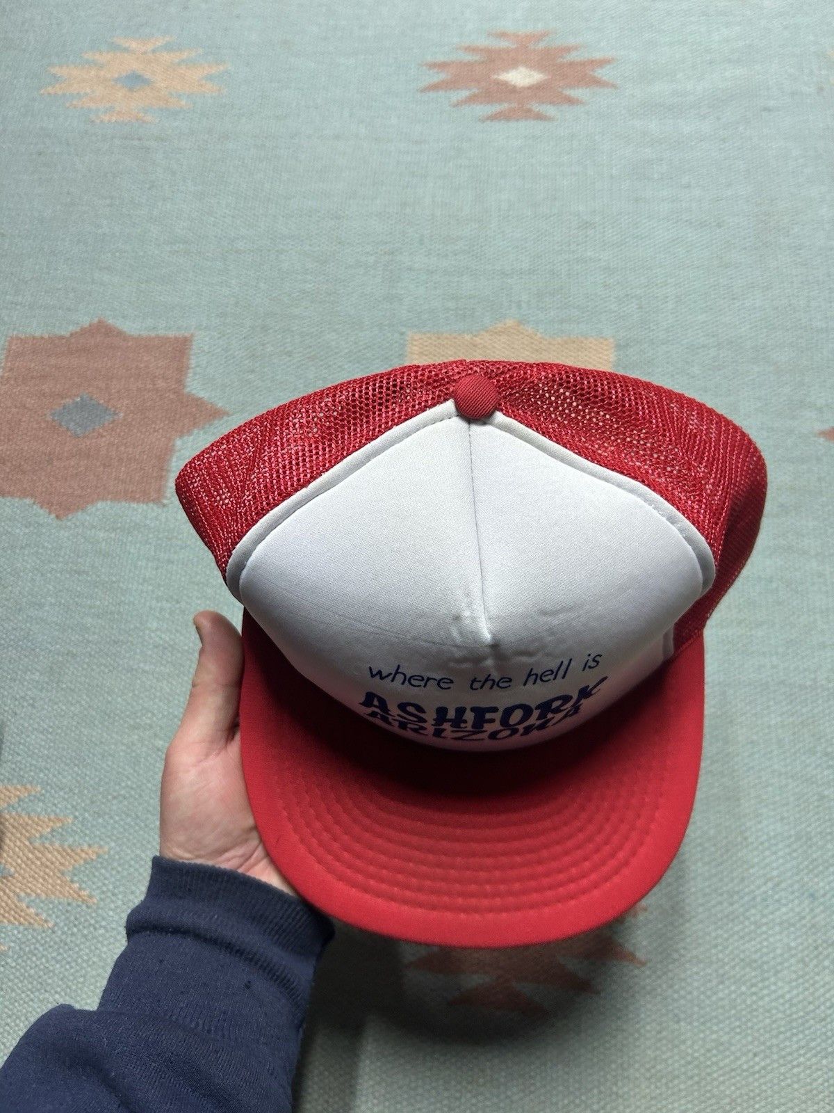 Vintage Vintage trucker hat where the hell is Ashfork Arizona red Size ONE SIZE - 3 Thumbnail