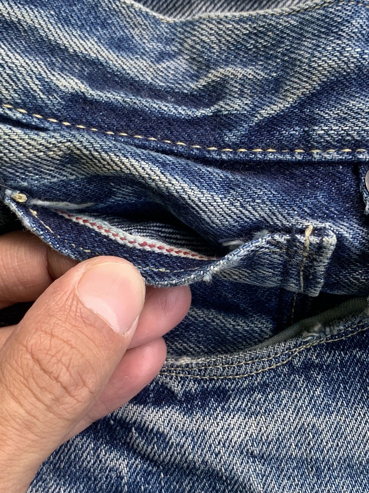 If Six Was Nine × KURO × Le Grande Bleu (L.G.B.) Vintage Kuro Selvedge Mud Wash Distress Jeans Size US 29 - 9 Thumbnail