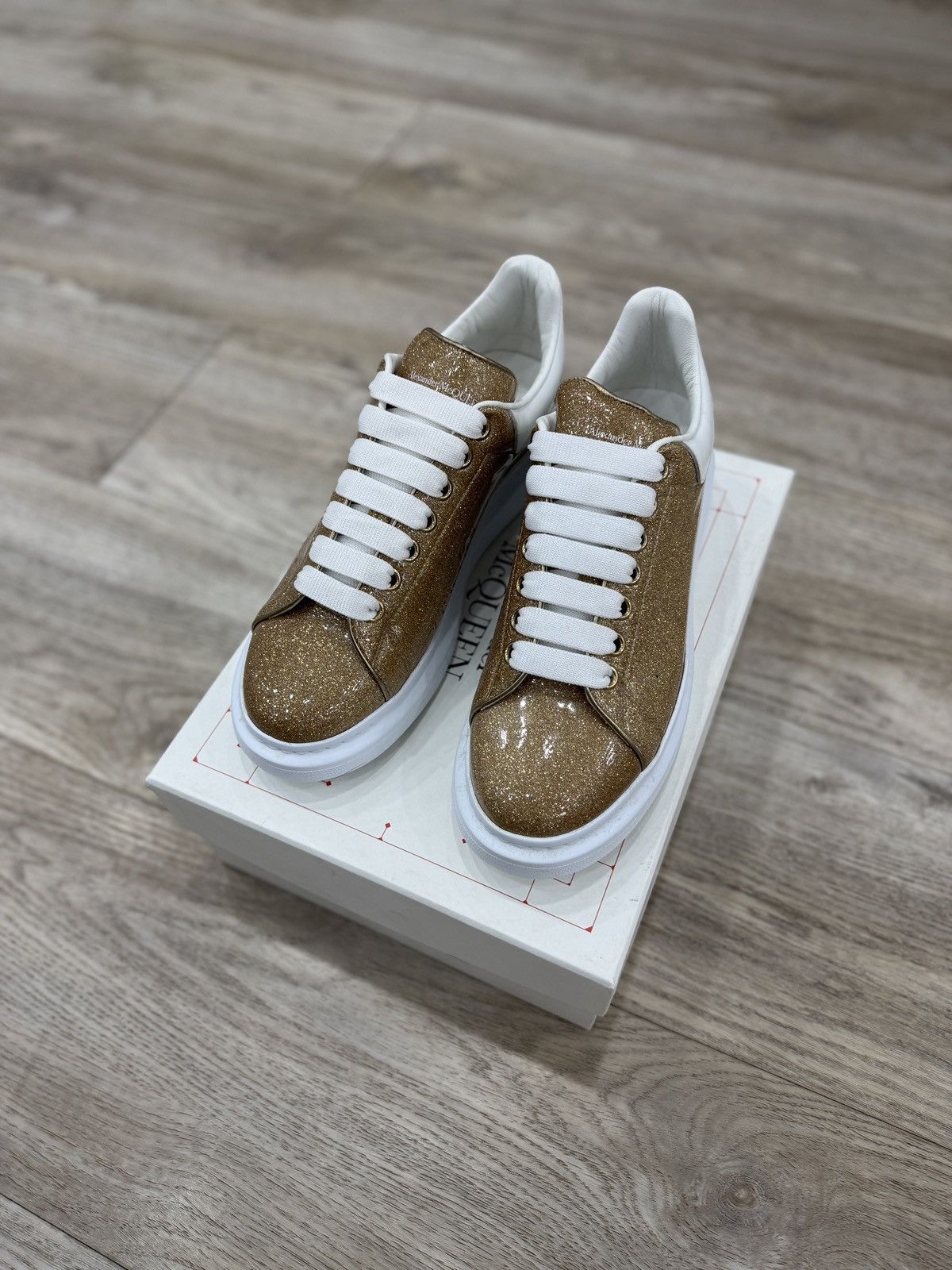 Alexander McQueen Alexander McQueen 'Rose Gold White' Size US 8.5 / EU 41-42 - 4 Thumbnail