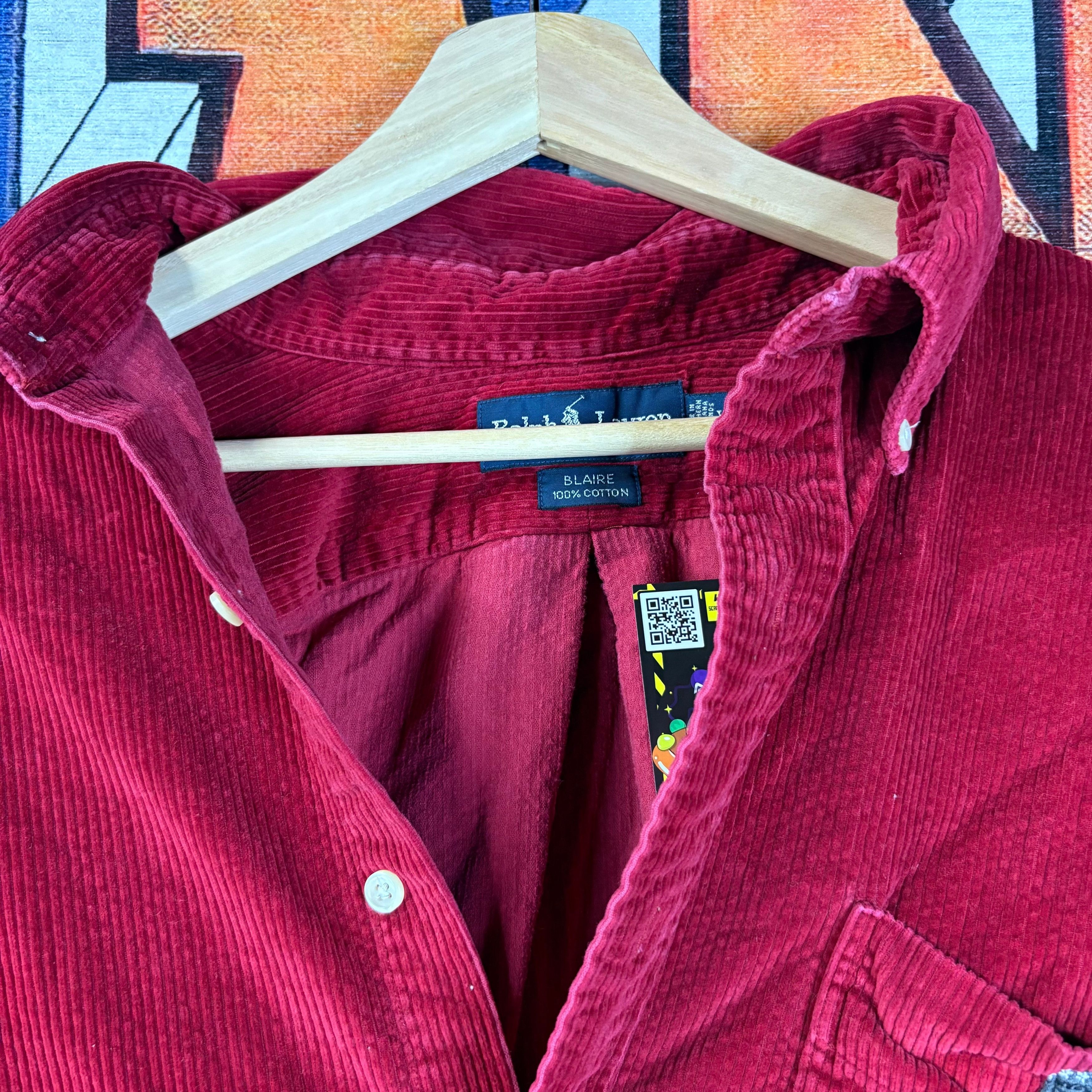 Ralph Lauren Y2K Ralph Lauren Red Corduroy Long Sleeve Button Up Tee Size US L / EU 52-54 / 3 - 2 Thumbnail