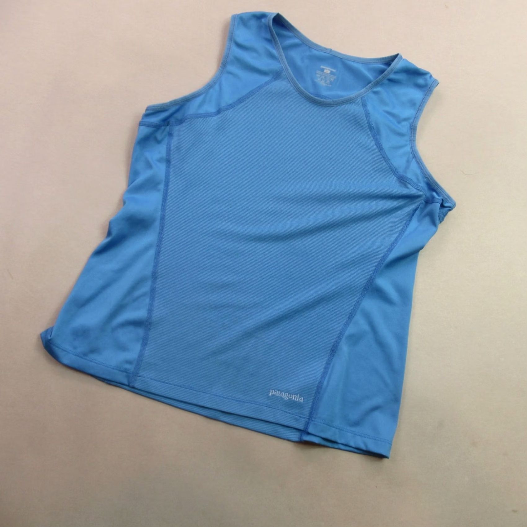 Patagonia Patagonia Shirt Mens Large Sleeveless Crew Neck Workout Lightweight Blue Striped Logo Outdoor All Seasons Breathable Knit T-Shirt Mens L Blue Size US L / EU 52-54 / 3 - 2 Thumbnail
