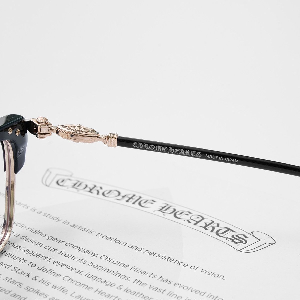 Chrome Hearts CHROME HEARTS NIPPLOPOLIS BLACK GOLD PLATED GLASSES Size ONE SIZE - 4 Thumbnail