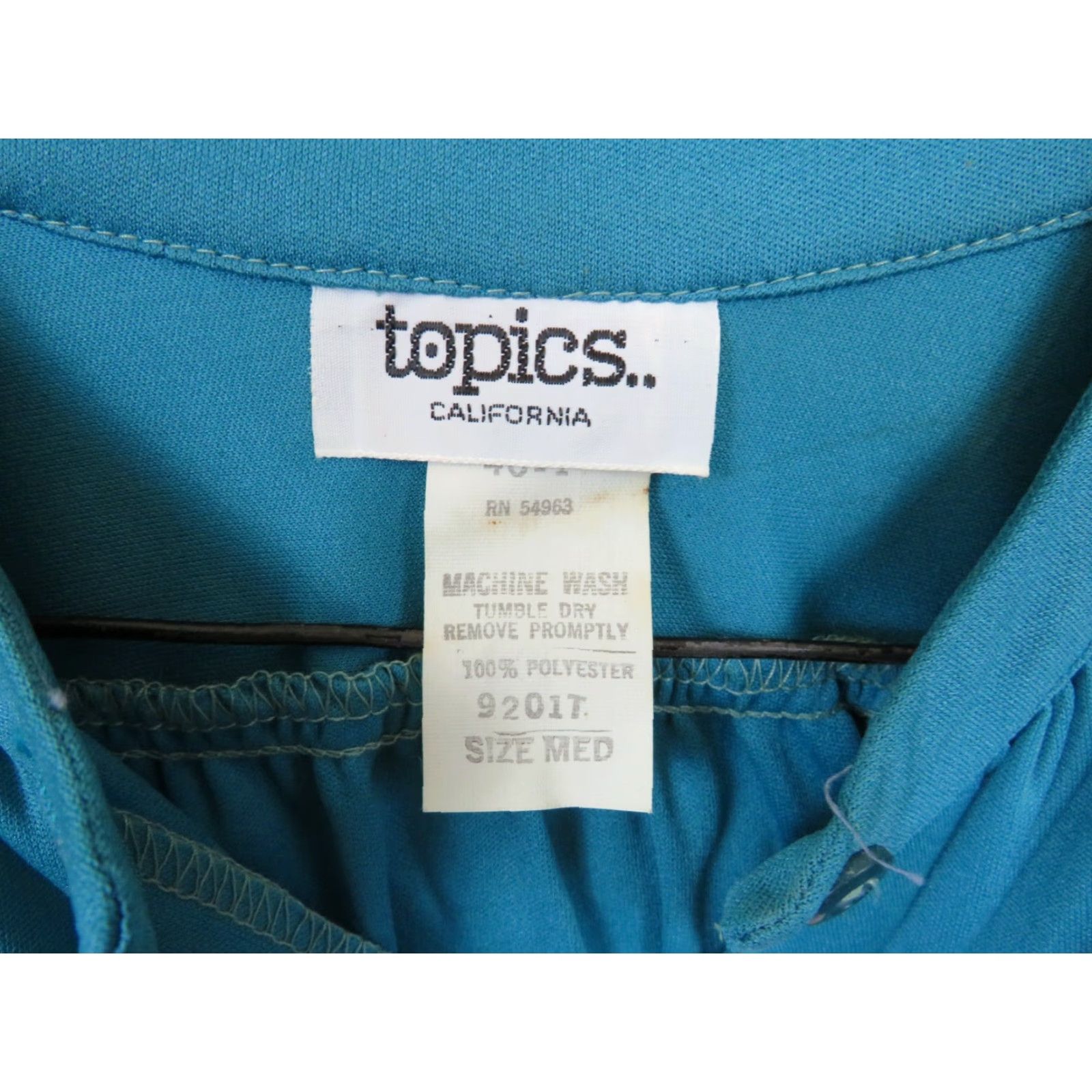 Vintage VINTAGE California blue polyester top shirt M Stain Destroyed Terry 1970s Shirt Mens Size M / US 6-8 / IT 42-44 - 4 Thumbnail