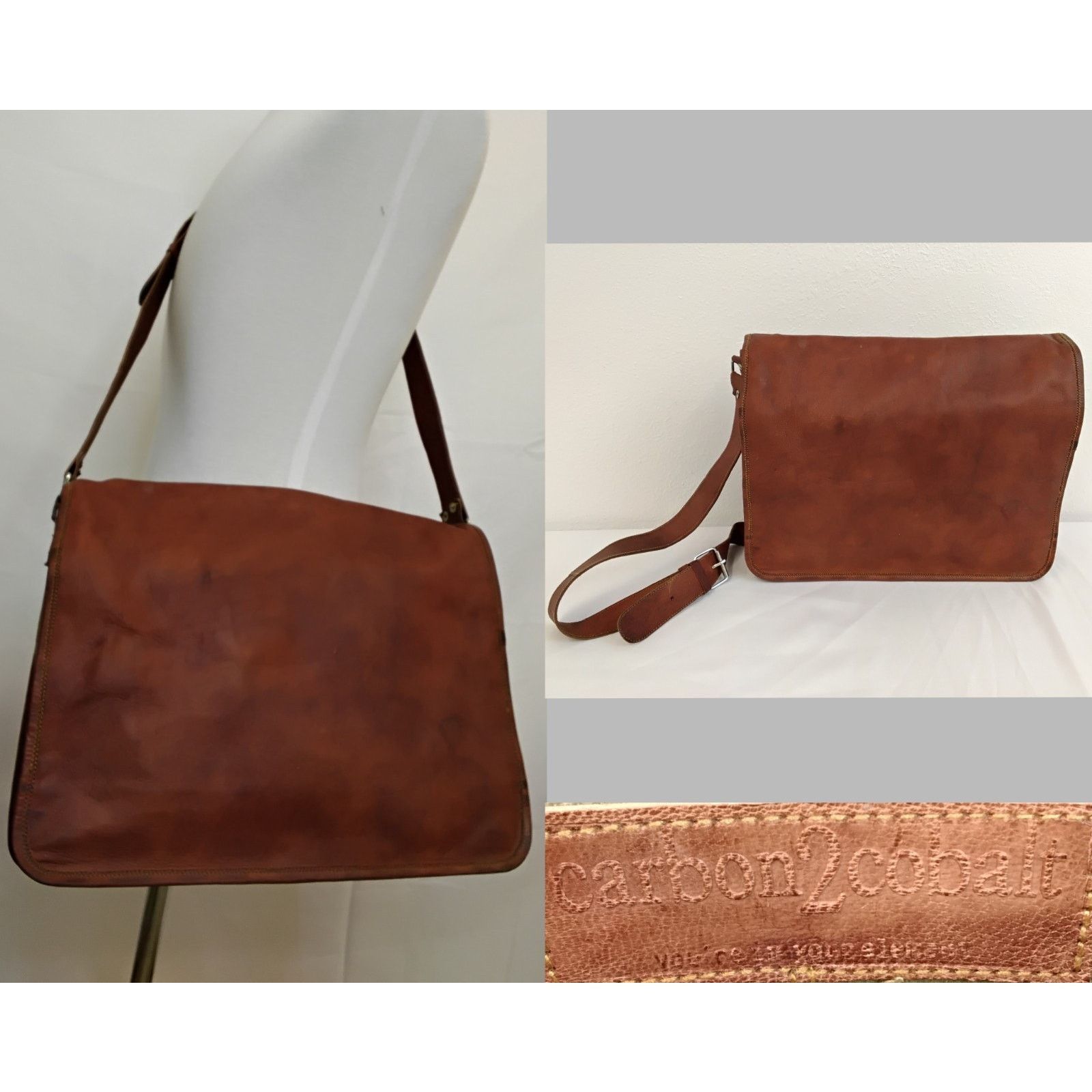 Carbon Carbon 2 Cobalt Messenger Bag Brown Full Grain Leather Size ONE SIZE - 1 Thumbnail