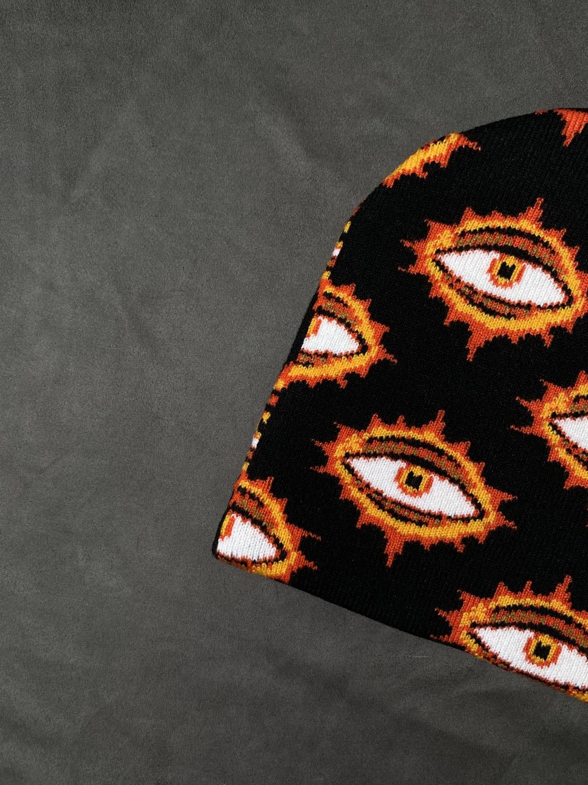Japanese Brand Deadstock Black All Over Eye No Cuff Knit Black Beanie OS Size ONE SIZE - 3 Thumbnail