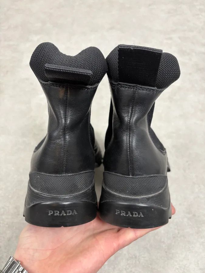 Prada FW1999 Prada Black Chelsea Vibram Leather Boots Size US 7.5 / EU 40-41 - 7 Thumbnail