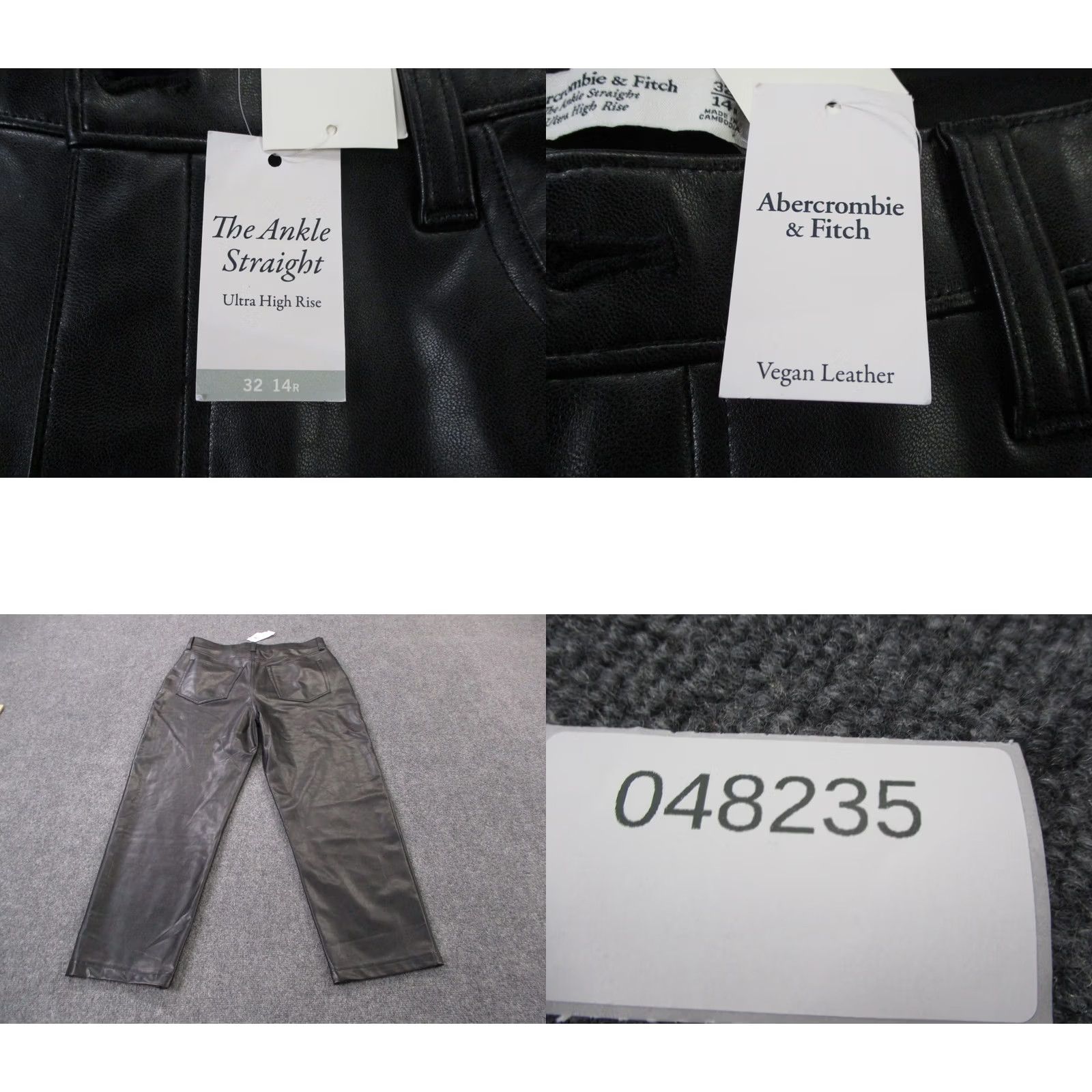 Abercrombie & Fitch Abercrombie Fitch Pants Womens 14 32/ Faux Leather Straight Ultra High Rise NEW Size 36" / US 14 / IT 50 - 9 Thumbnail