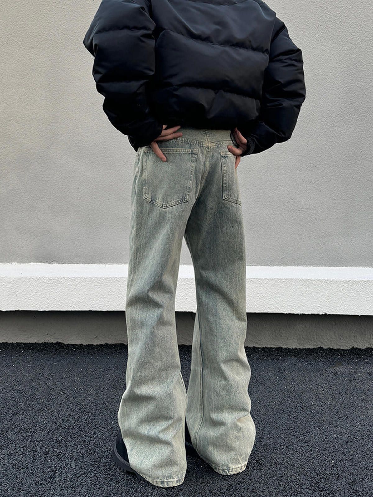 Vintage Washed Stacked Flare Denim Jeans Size US 33 - 3 Thumbnail