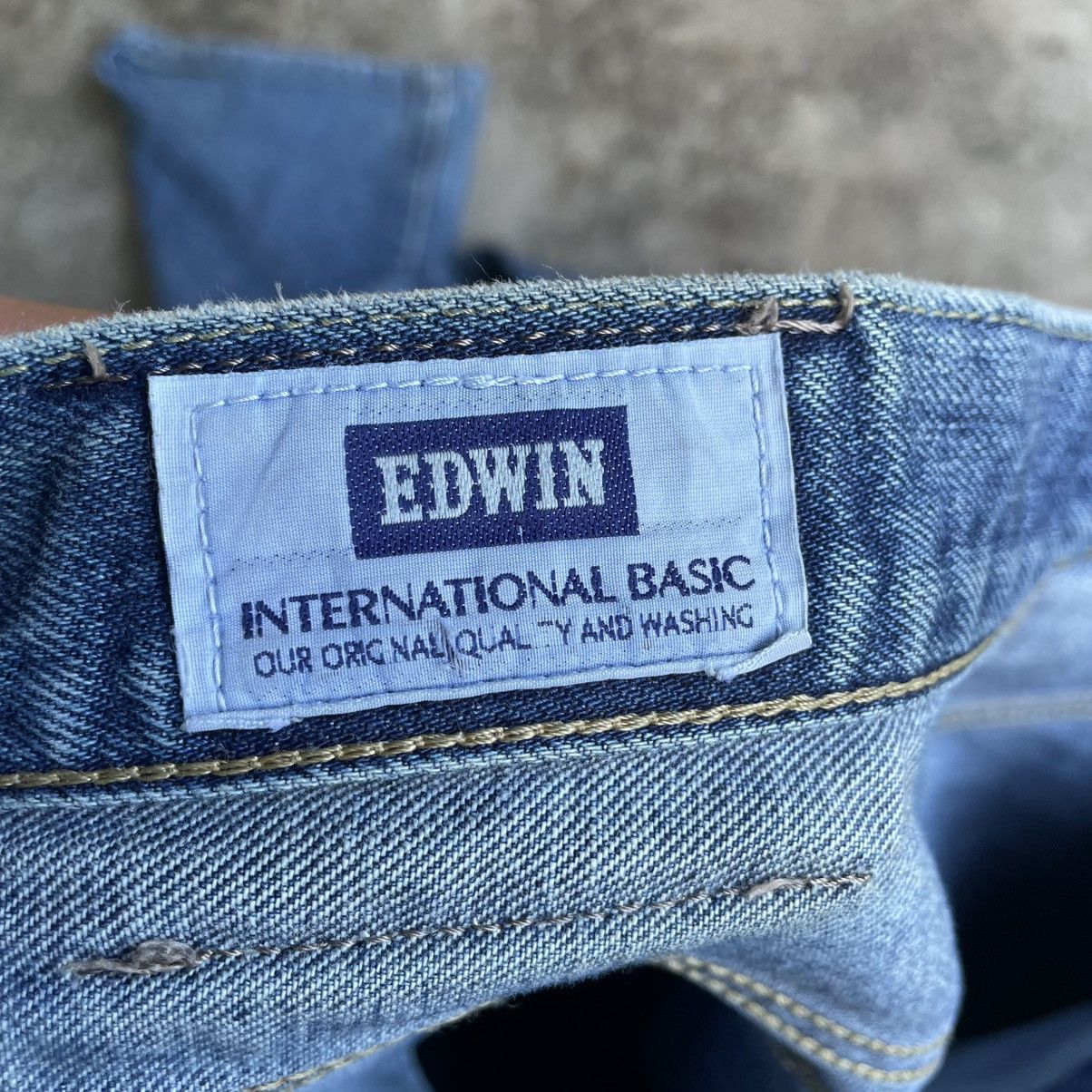 Edwin 🔥Vintage Edwin 403 Stoned Washed Ripped Distress Denim Jeans Size US 31 - 18 Thumbnail