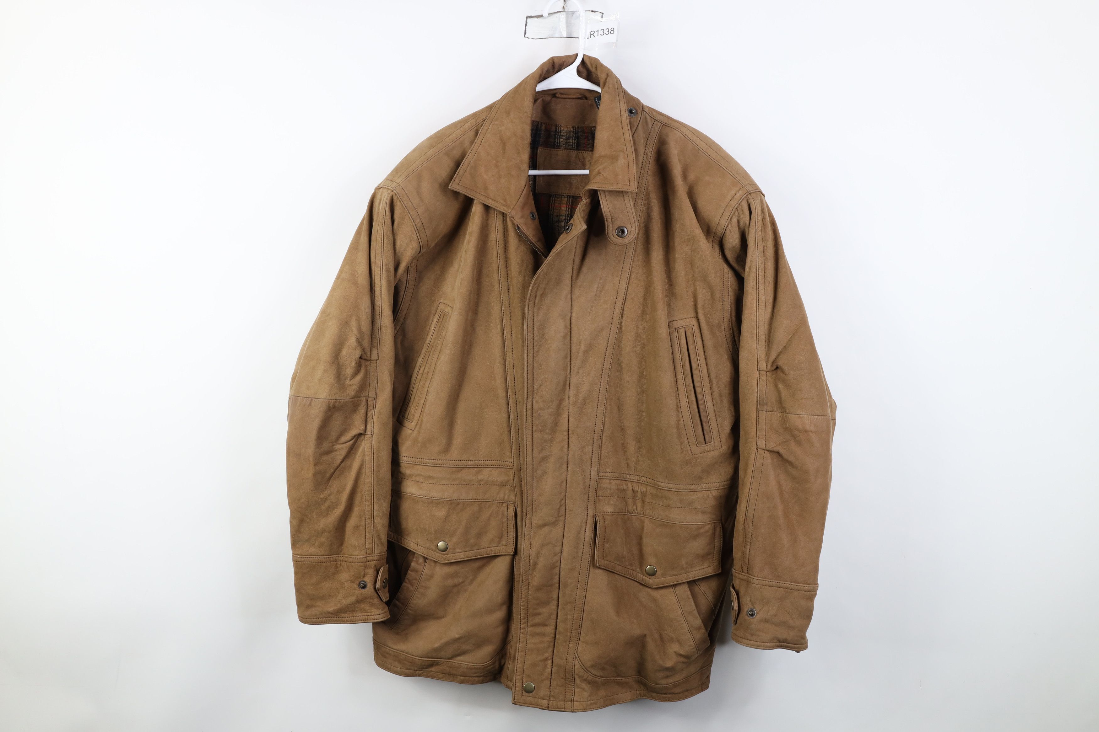 Vintage Vintage 90s Streetwear Lined Suede Leather Chore Barn Jacket Size US L / EU 52-54 / 3 - 1 Thumbnail