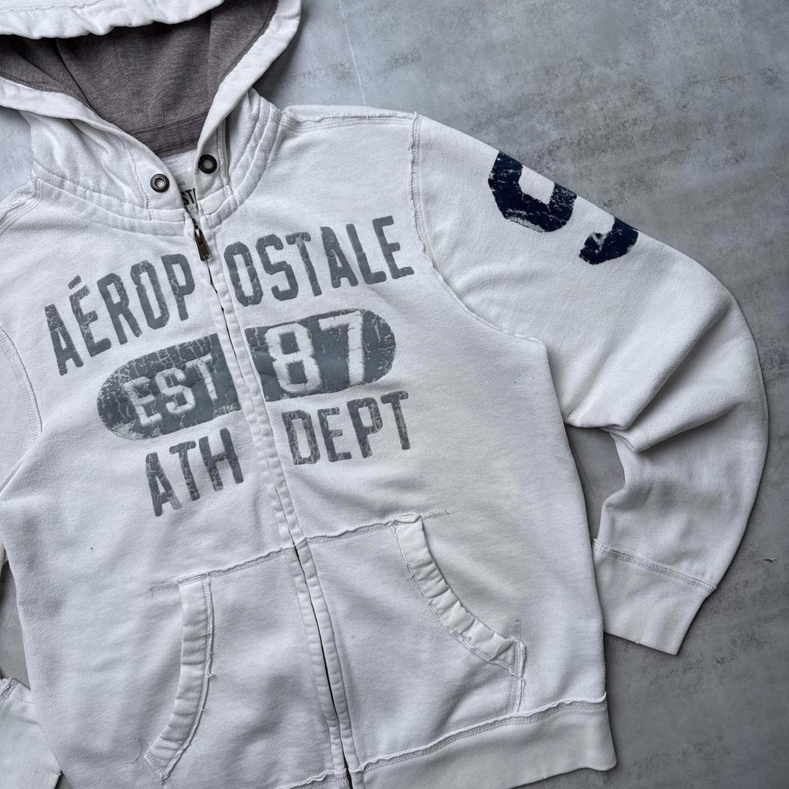 Aeropostale Y2K Aeropostale 00s White zip up jacket Size US L / EU 52-54 / 3 - 7 Thumbnail