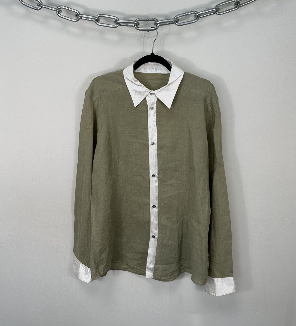 Iceberg × Vintage Vintage Iceberg Classic Luxury Button Up Shirt Size US XL / EU 56 / 4 - 1 Thumbnail