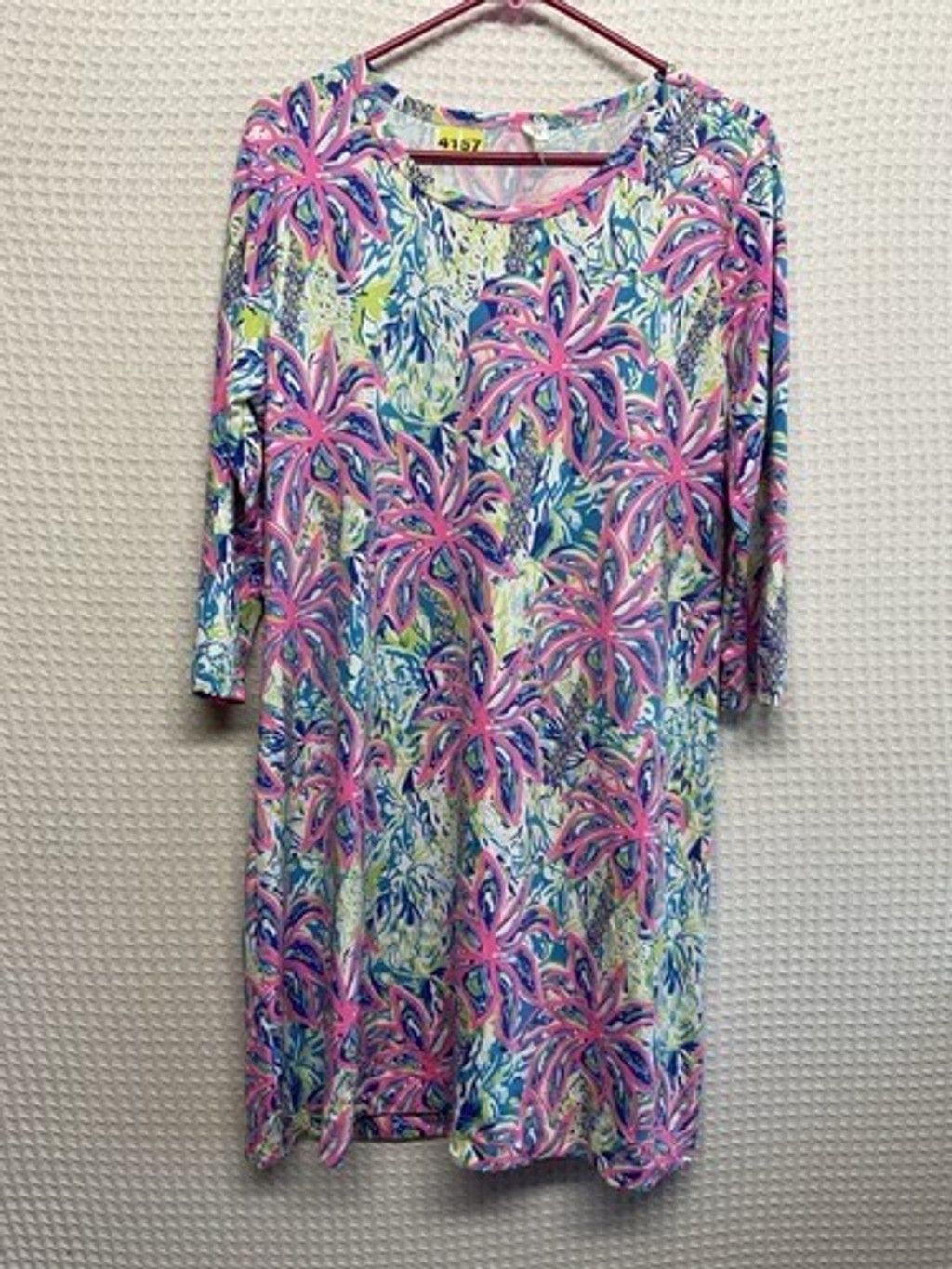 Other Lulu B Palm Tropical UPF 50+ Beach Midi Sheath Dress Women L Size L / US 10 / IT 46 - 1 Thumbnail