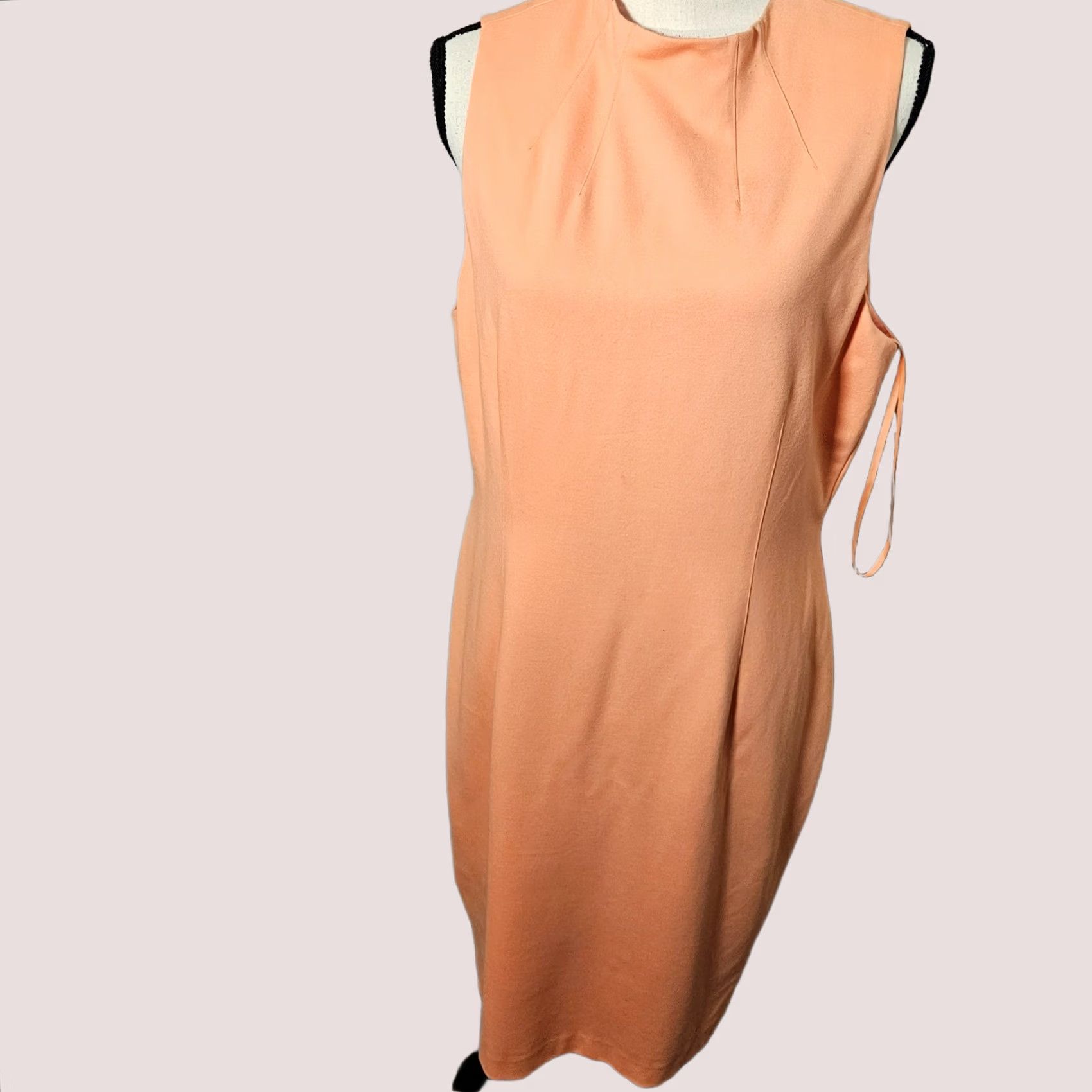 Vintage VINTAGE Antonio Melani Dress Women’s 14 Sleeveless Sheath Orange Coral Zipper Knee Length Pink Round Neck Ladies Size XL / US 12-14 / IT 48-50 - 1 Thumbnail