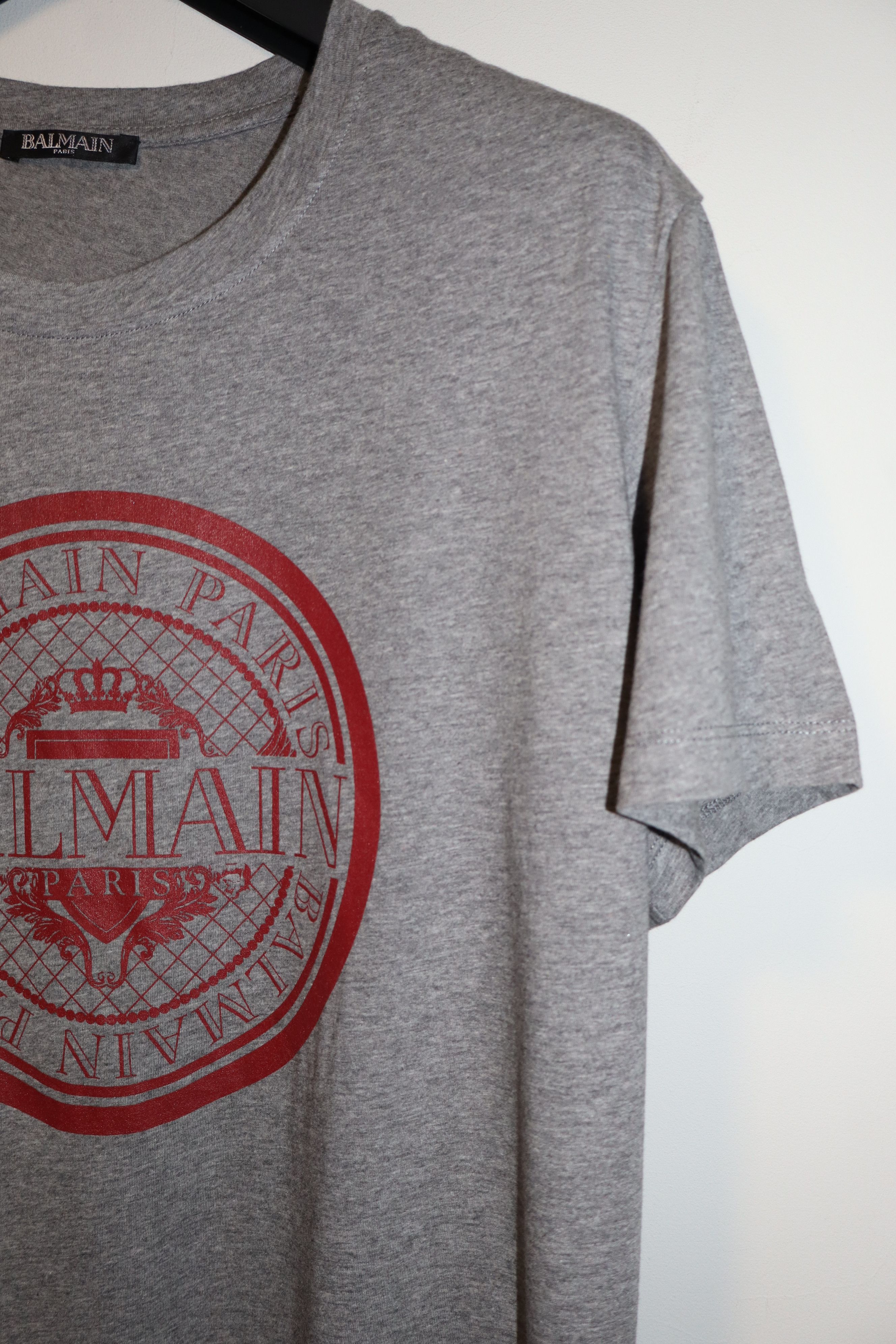 Balmain Silver logo print t-shirt Size US M / EU 48-50 / 2 - 2 Thumbnail