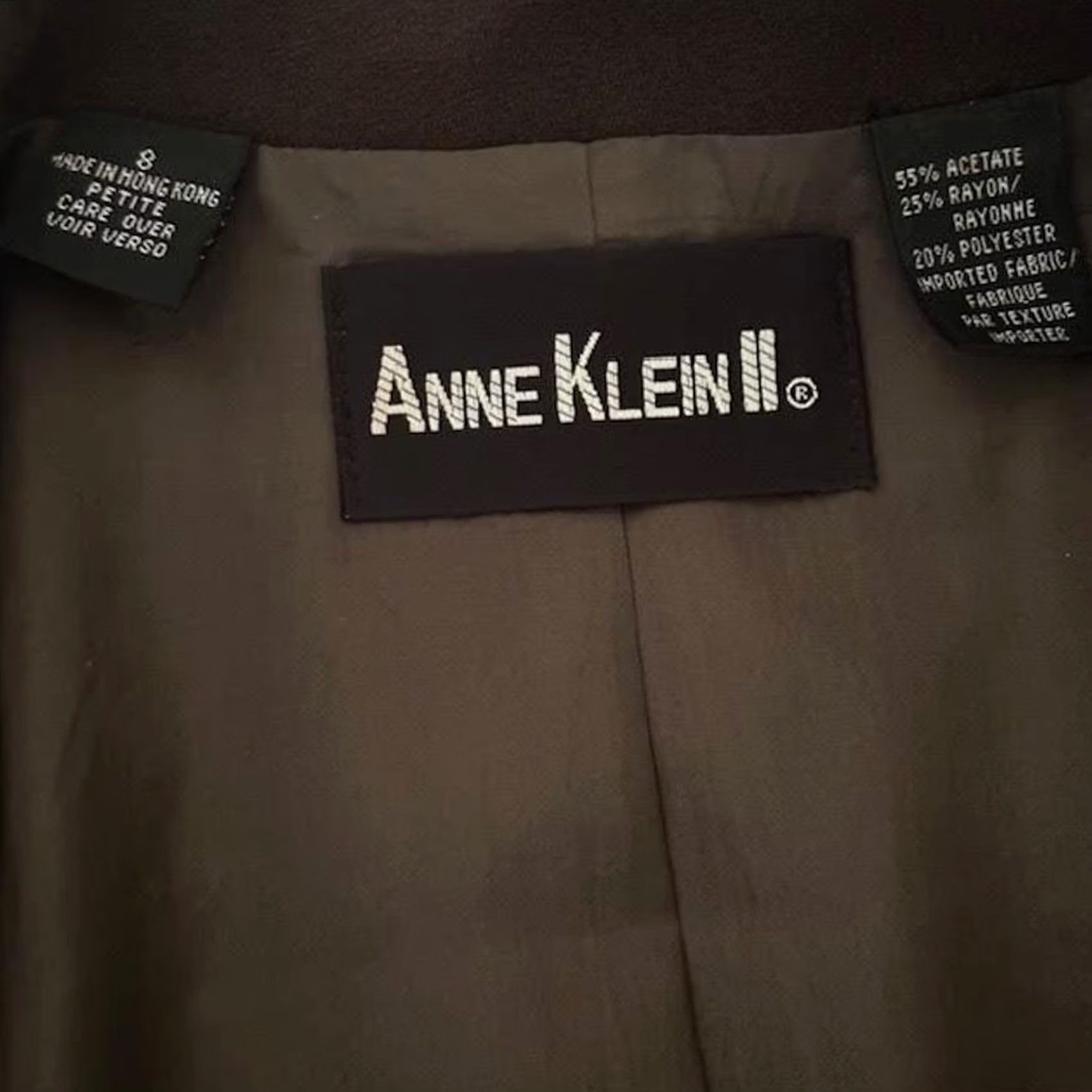 Anne Klein VINTAGE Anne Klein II Mandarin Collar Brown Embroidered Blazer Jacket Size 8P Petite Women Workwear Size M / US 6-8 / IT 42-44 - 7 Thumbnail