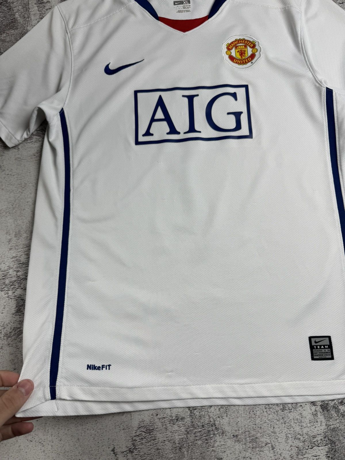 Nike Vintage Manchester United 2008/2010 White Soccer Football T Shirt Jersey Kit Size US S / EU 44-46 / 1 - 9 Thumbnail