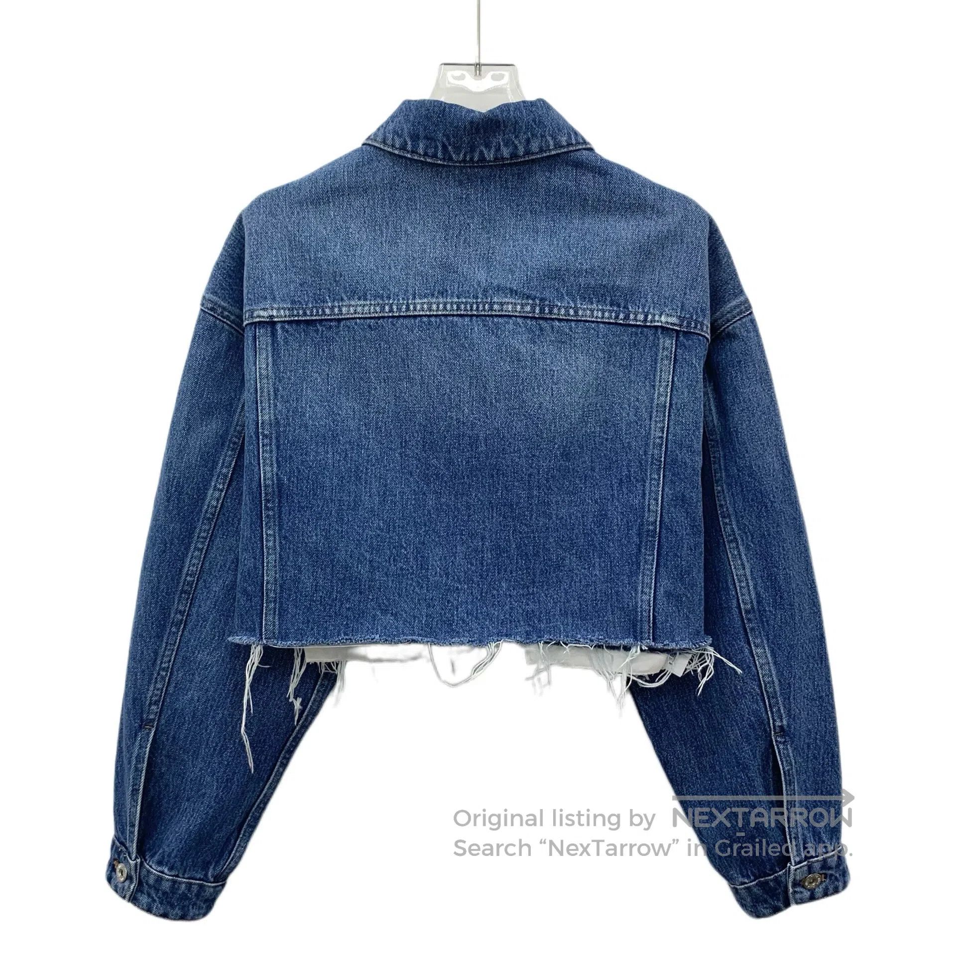 Miu Miu Miu Miu Dark Blue Washed Cotton Logo Letter Embroidered Si Size XS / US 0-2 / IT 36-38 - 2 Thumbnail