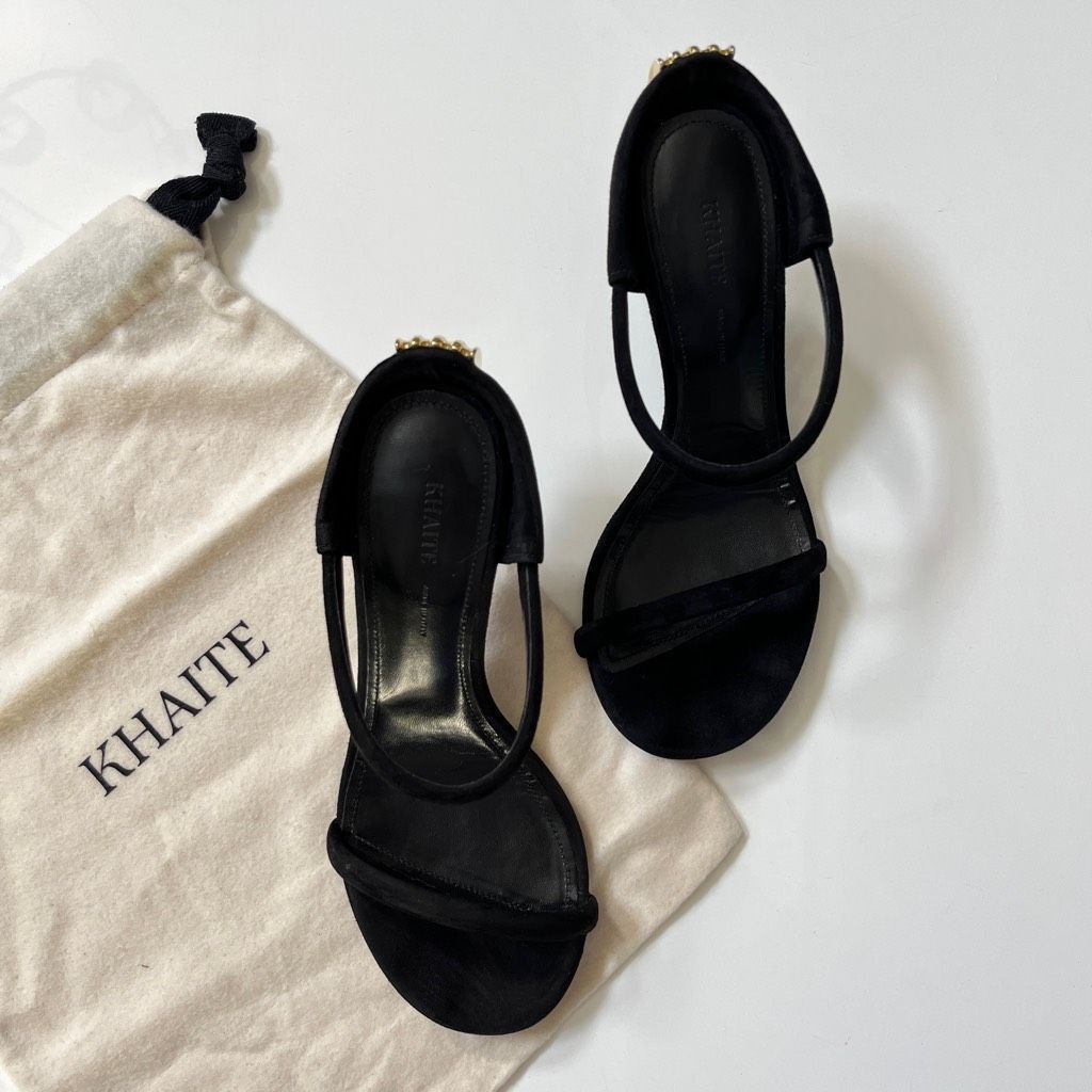 image of Khaite Seigel Heel Shoes Sandal In Black, Women's (Size 6)