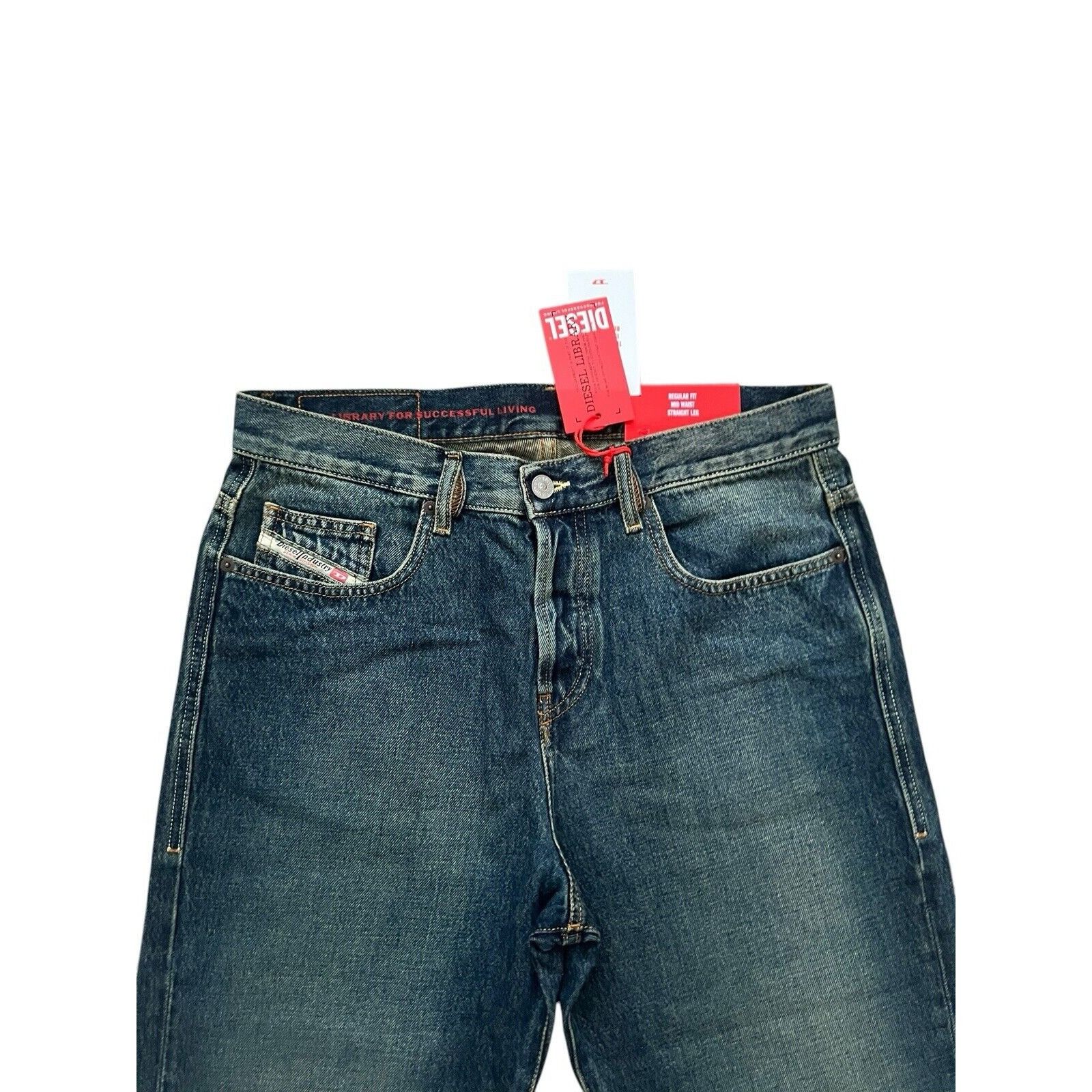 Diesel Diesel Mens Viker Straight Jeans 09C04 Blue $225 Size 32/32 Size US 32 / EU 48 - 2 Thumbnail