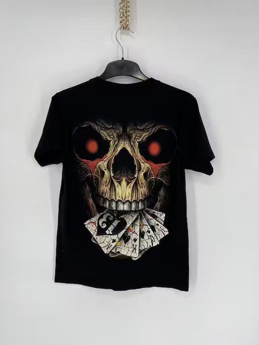 Band Tees × Vintage Tatto Motif Hourglass SCULL T-Shirt Biker Streetwear SKULL Size US S / EU 44-46 / 1 - 5 Thumbnail