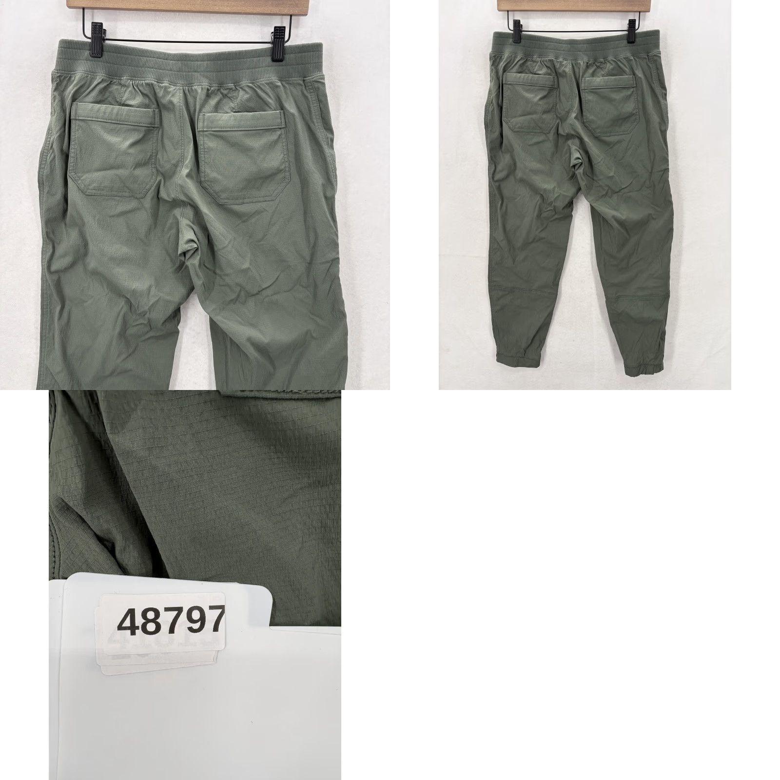Athleta Athleta Womens Jogger Pants 10 Green Nylon Stretch Zip Pockets Hiking Athleisure Tapered Pocketed Lightweight Woven Size 32" / US 10 / IT 46 - 9 Thumbnail