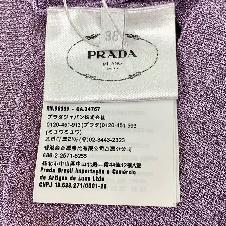 Prada Prada Size 38 Purple logo letter embroidery short knitted Size US XXS / EU 40 - 7 Thumbnail