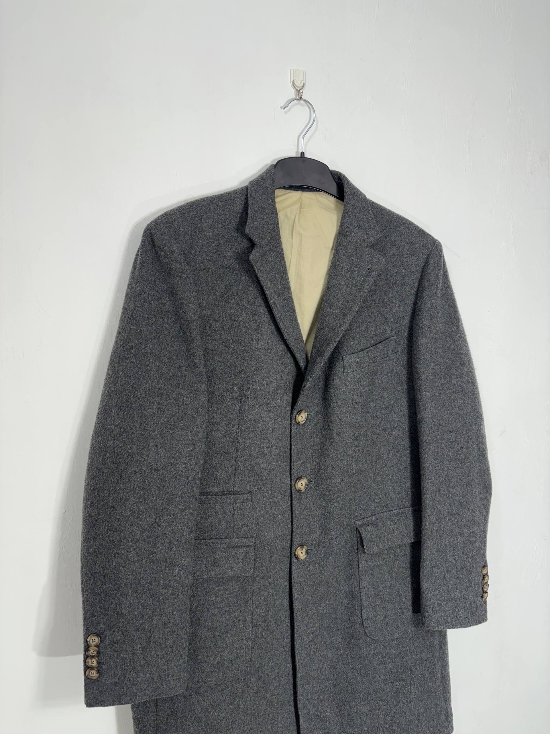 Vintage Angelico Collezione Wool Overcoat Half-Lined Gray Italy Size US L / EU 52-54 / 3 - 1 Thumbnail
