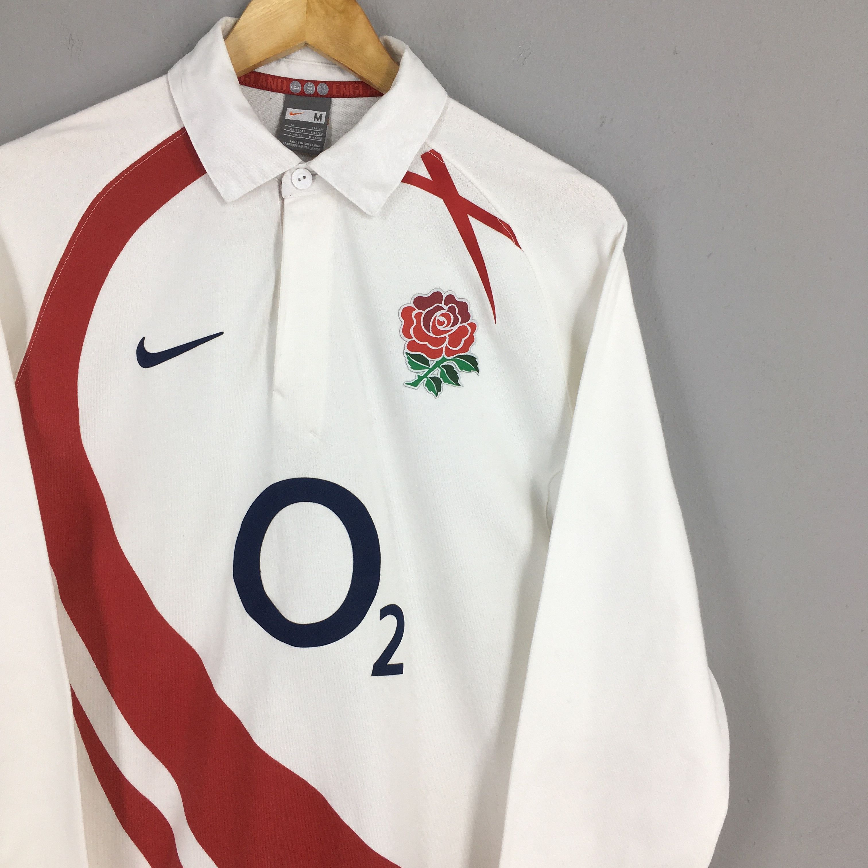 Vintage Nike O2 England Rugby Jersey Polo Rugby Shirt Medium