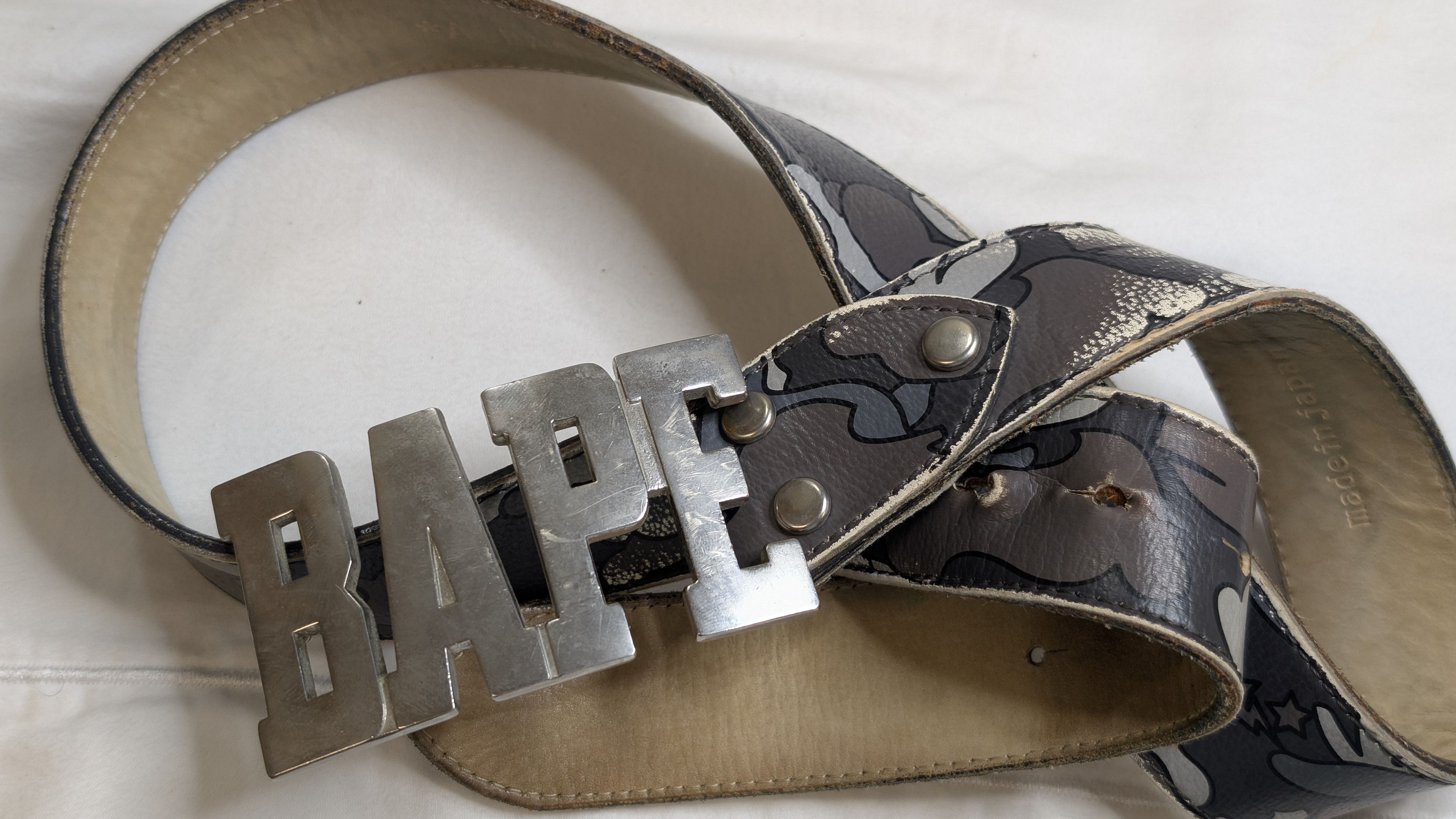 Bape OG BAPE Camo Letter Buckle Belt NIGO Era Size 30 - 3 Thumbnail