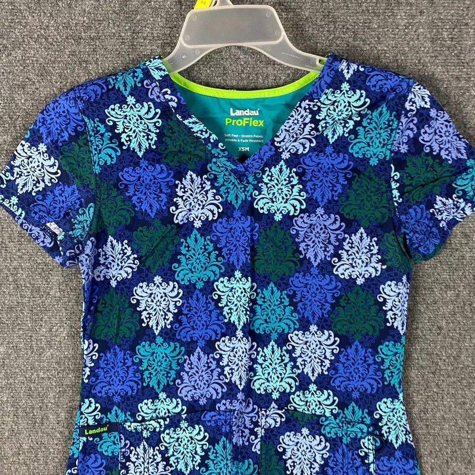 Other Landau Scrubs Top Women's XS Modern Fit Cotton Stretch Size XS / US 0-2 / IT 36-38 - 2 Thumbnail