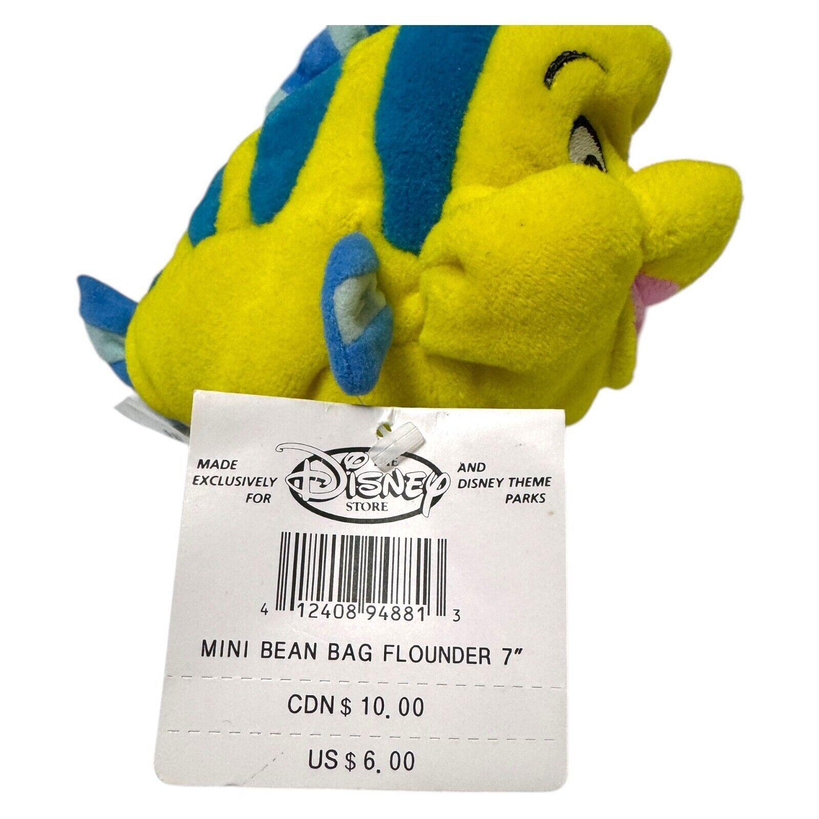 Disney NWT 90s Disney Store FLOUNDER LITTLE MERMAID Mini Beanie Size ONE SIZE - 4 Thumbnail