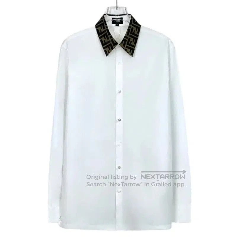 Fendi Fendi Men's White Cotton Long Sleeve Shirt . Size US XL / EU 56 / 4 - 2 Thumbnail