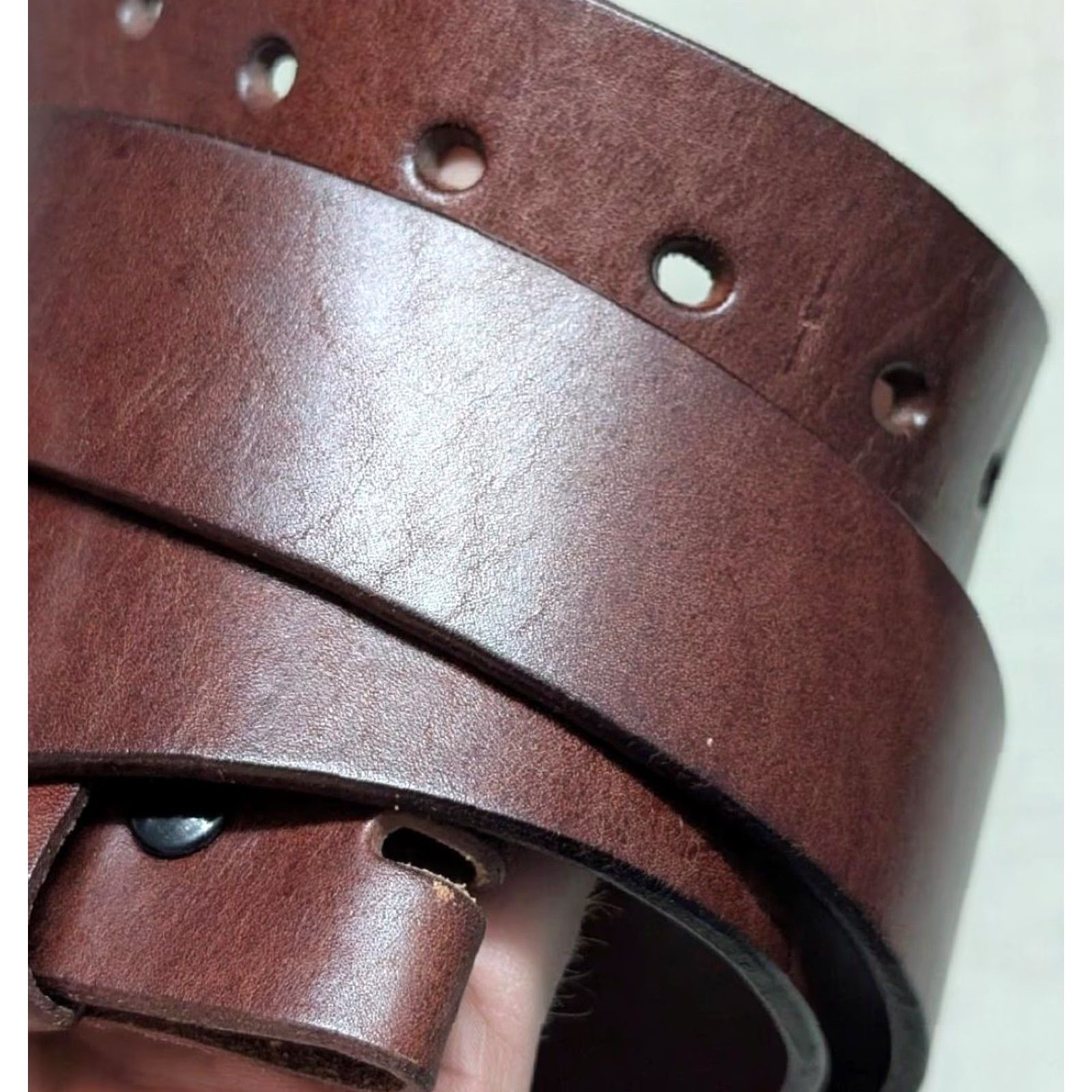 Vintage VINTAGE handcrafted western belt Men 40 brown cowhide leather buckle western belt Cowboy rodeo width 1-1/2" 40 inches Boys/Mens Size 40 - 2 Thumbnail