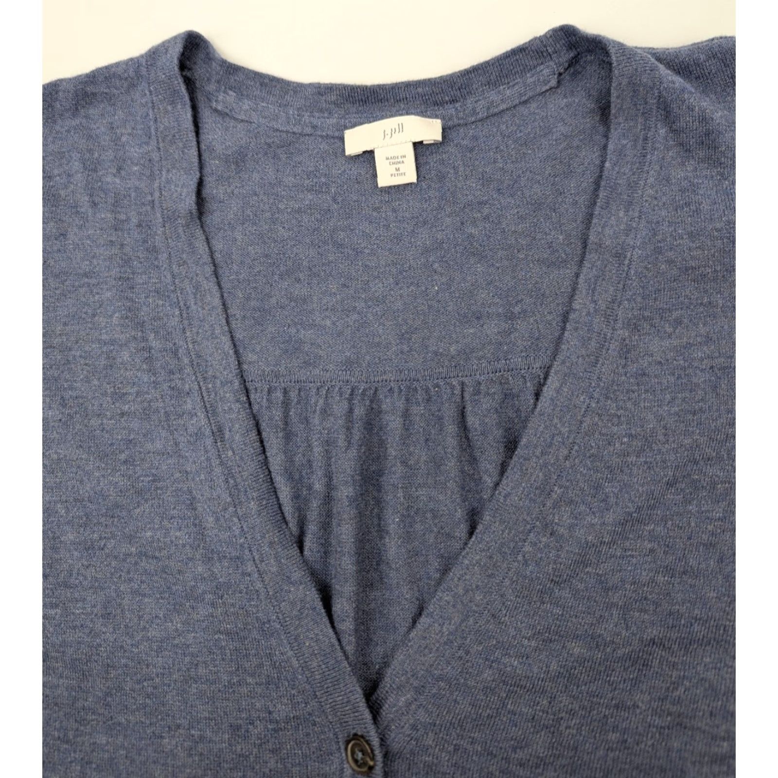 J. Jill J. Jill Cardigan Sweater Women Medium Petite Heather Blue Knit Cardigan Bohemian Travel Lightweight Poplin? Size M / US 6-8 / IT 42-44 - 7 Thumbnail