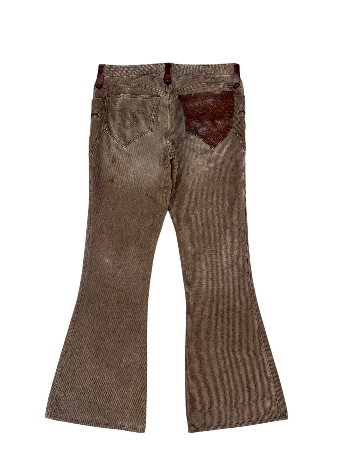 Obelisk Vintage Obelisk Corduroy Leather Super Flare Stains Jeans Size US 32 / EU 48 - 10 Thumbnail