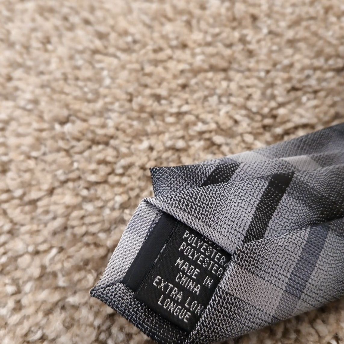 Van Heusen Van Heusen Tie Gray Polyester Necktie Plaids & Checks Extra Long Necktie Men Long New Gray Size ONE SIZE - 6 Thumbnail