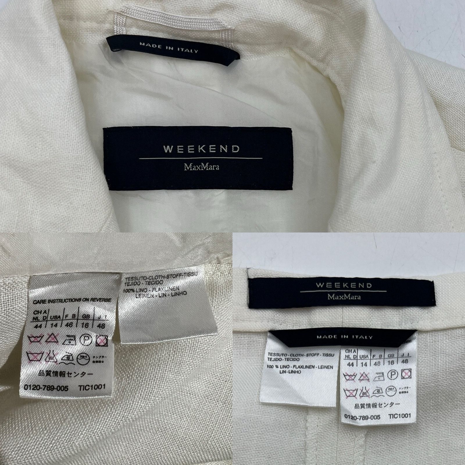Weekend Max Mara Weekend Maxmara White Linen Suit Size XL / US 12-14 / IT 48-50 - 3 Thumbnail
