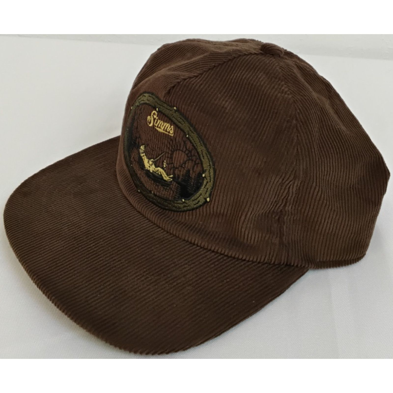 Simms Simms Corduroy Flat Brim Hat Brown Embroidered Double Haul Size ONE SIZE - 9 Thumbnail