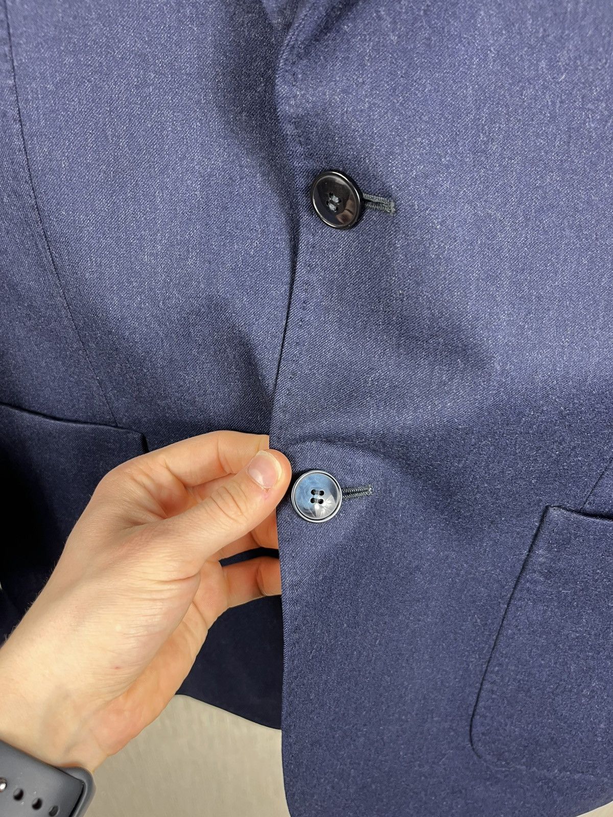 Designer × Morris Morris Heritage wool Mike plain flannel suit jacket blazer Size US L / EU 52-54 / 3 - 9 Thumbnail