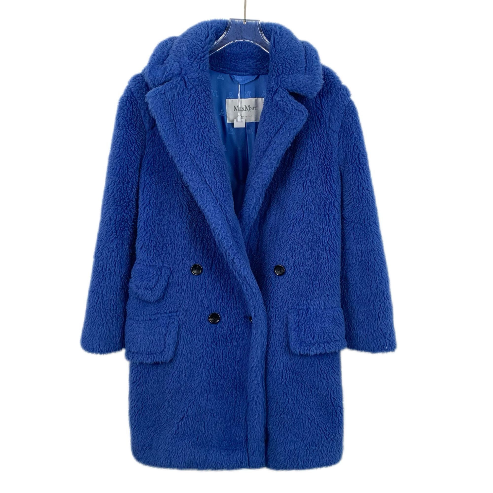 Max Mara Max Mara Teddy Alpaca Wool Blend Double-Breasted Blue Coat S Size XS / US 0-2 / IT 36-38 - 1 Thumbnail